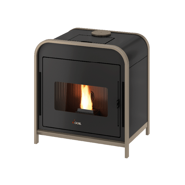Cadel_Frame-9_met-light-bronze-min Salamandra a Pellet Ventilada FRAME 9 10.5 kW - Image 1