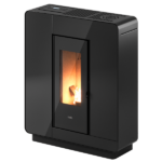 Salamandra a Pellet Ar Canalizável ELLE 9 PLUS SLIM Vidro Negro